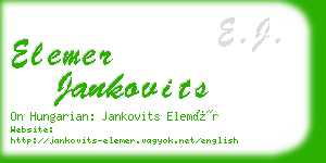 elemer jankovits business card